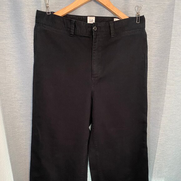 Gap 10 Cropped High Rise Wide Leg Black Denim Jean - Picture 1 of 5